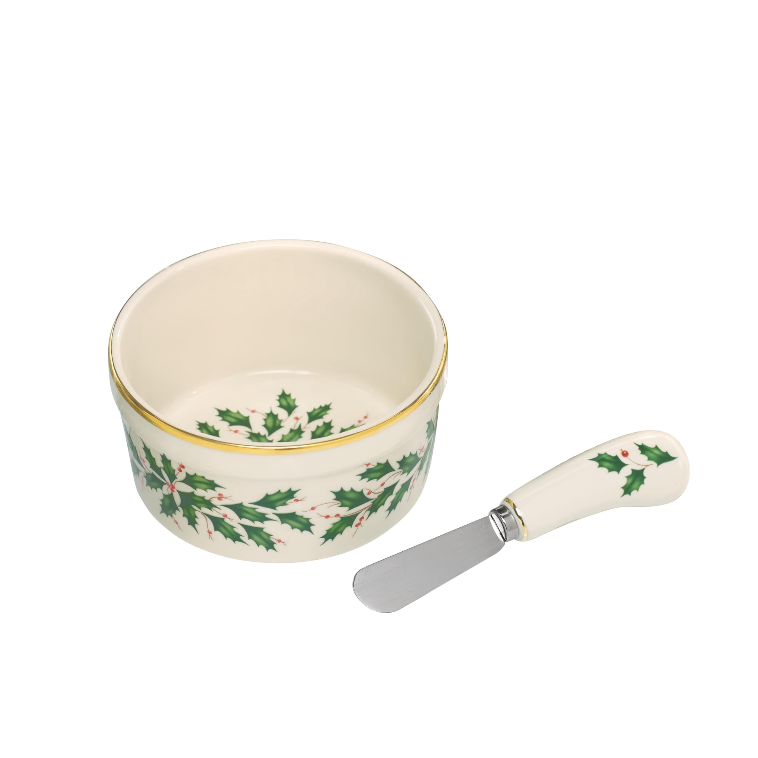 Lenox Holiday Spreaders Set Of 4 - Ivory Fine China With 24K Gold Accent & Stainless Steel Blades