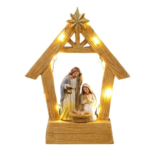 Holidays Nativitys Set Resin Birth Statue for Christmas Decoration Tabletop Manger Scene, Seasonal Room Accent