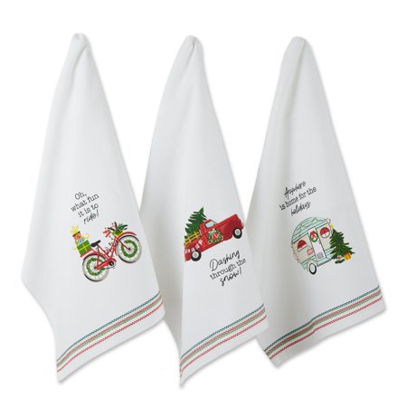 Holidays On Wheels Printed Dishtowel (Set of 3)