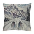 thumbnail image 1 of Holidays at Ski Throw Pillow Covers  Mountains Panorama in Winter Sketch Linen Pillow Cushion Cases Square Pillowcases for Sofa Couch Bedroom Living Room Car, 1 of 5