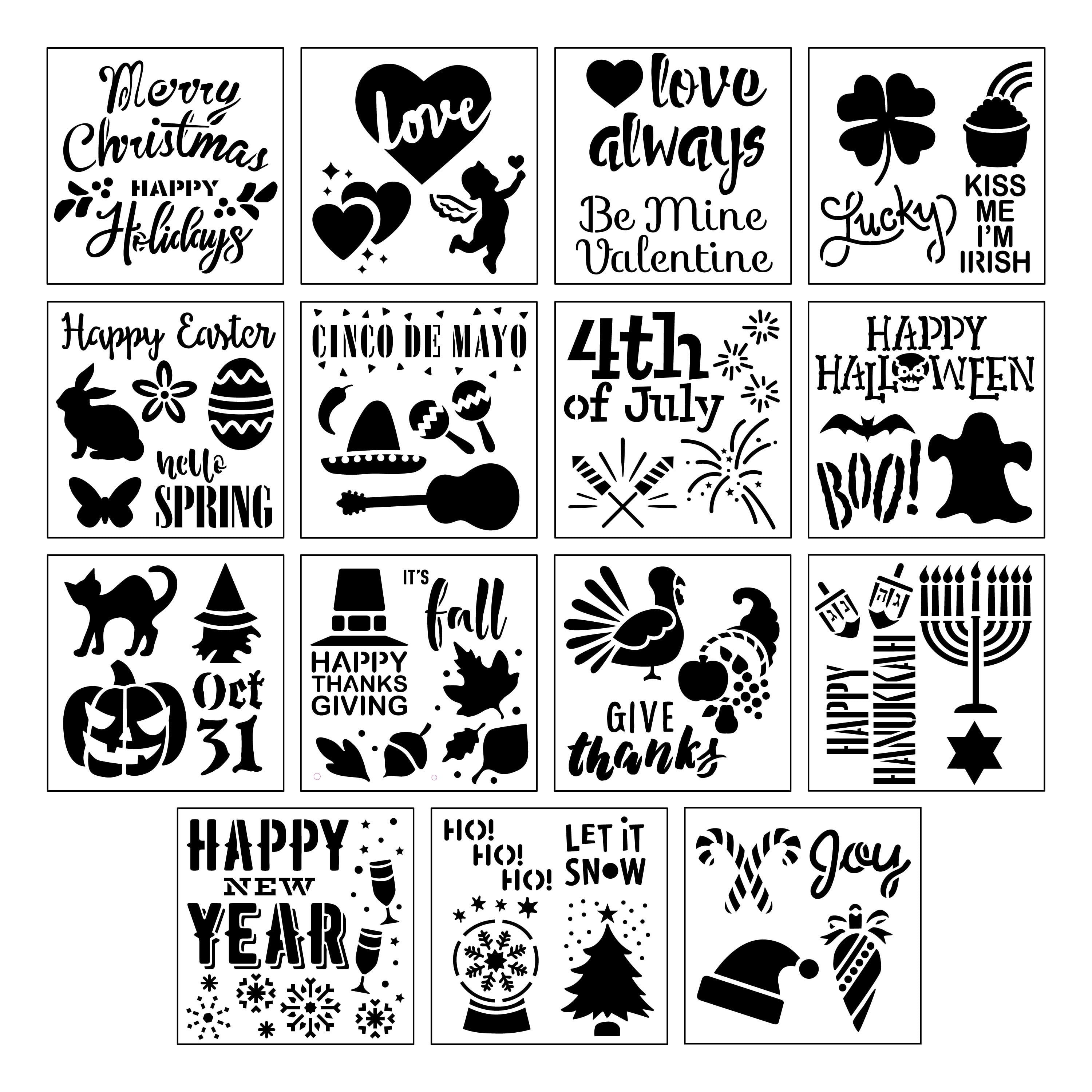 Holidays Stencils by Craft Smart - 12" x 12" - 79 designs