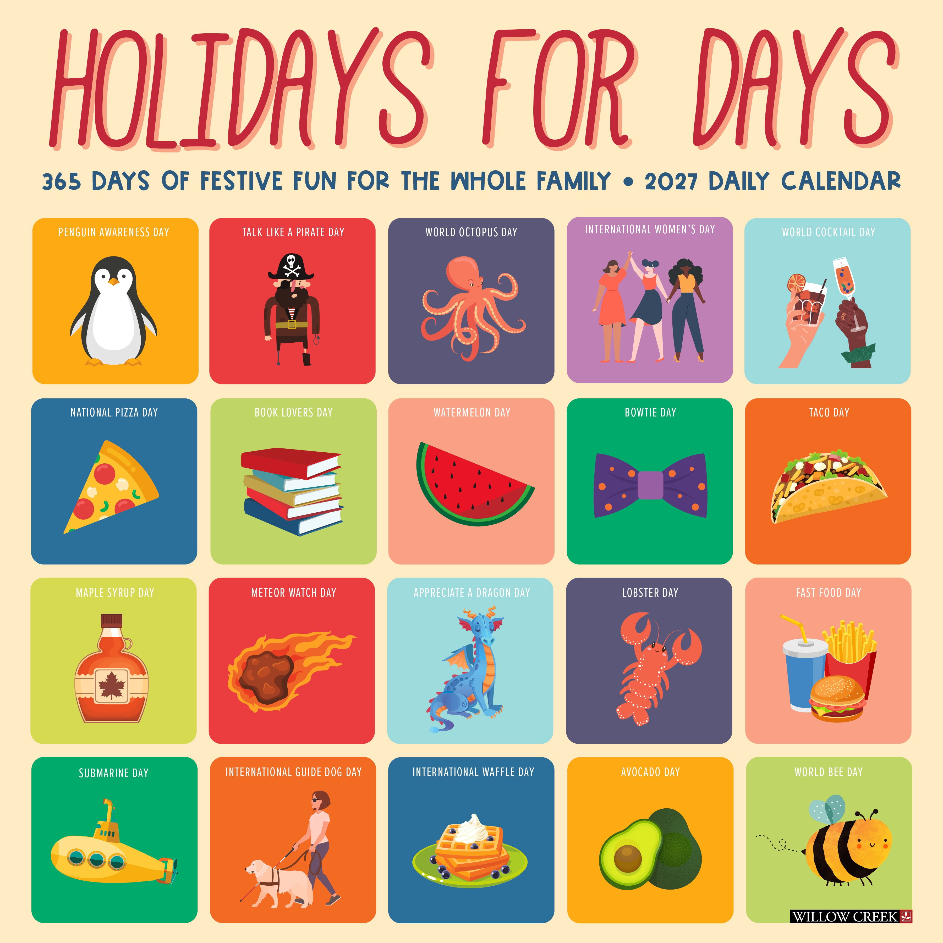 Willow Creek Press, Holidays for Days 2027 Wall Calendar