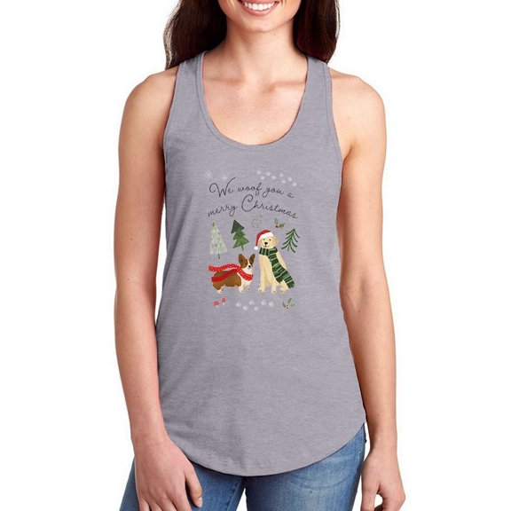 Holidogs Collection B. Racerback Tank Women -Victoria Barnes Designs, Female x-Large