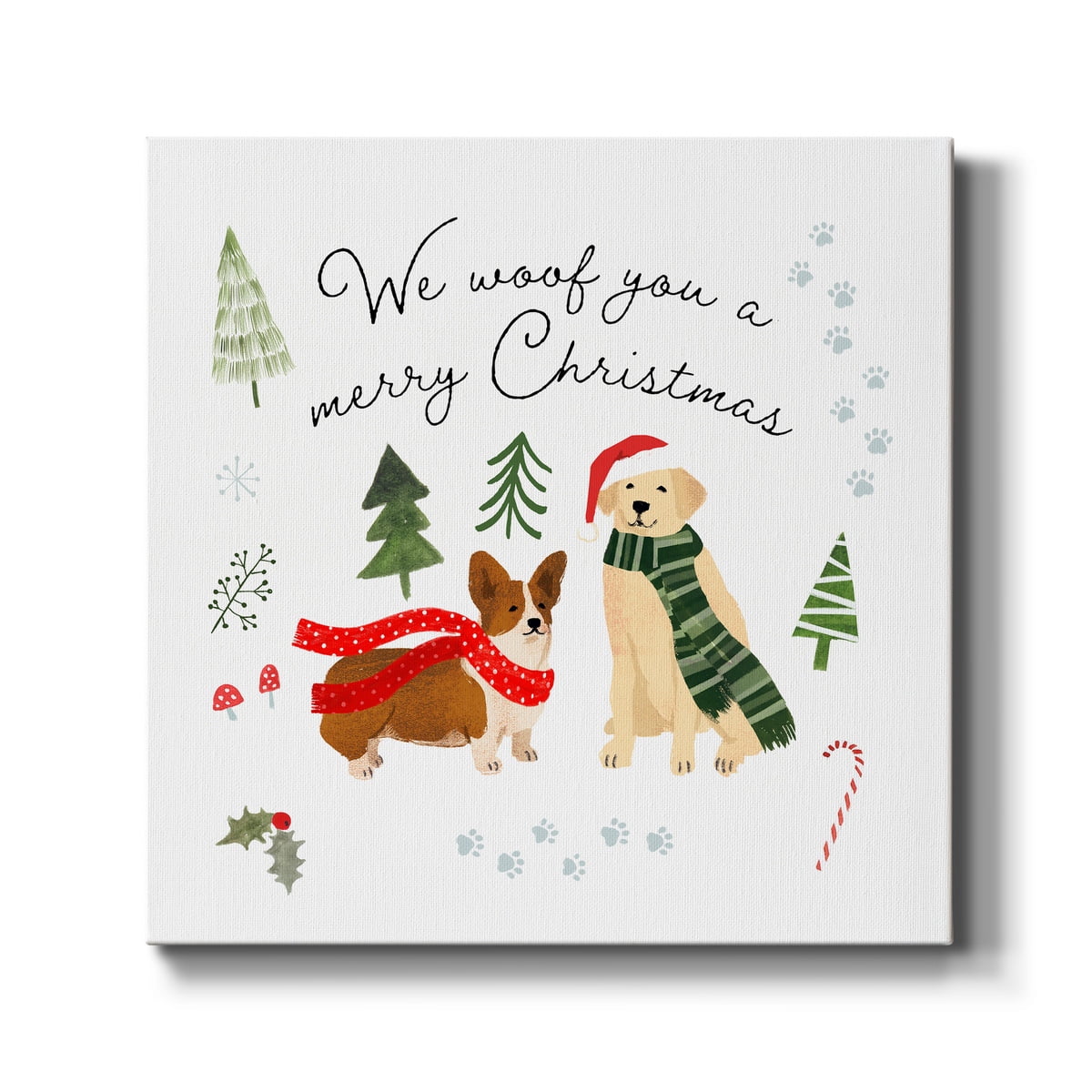 Holidogs I- Gallery Wrapped Canvas