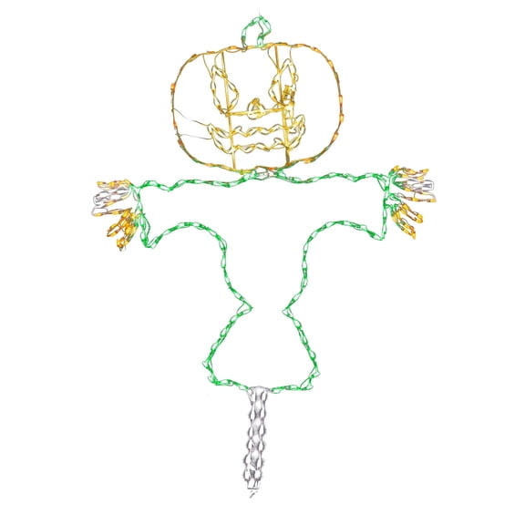 Holidynamics Halloween LED Jack O Lantern Happy Scarecrow 72 inches