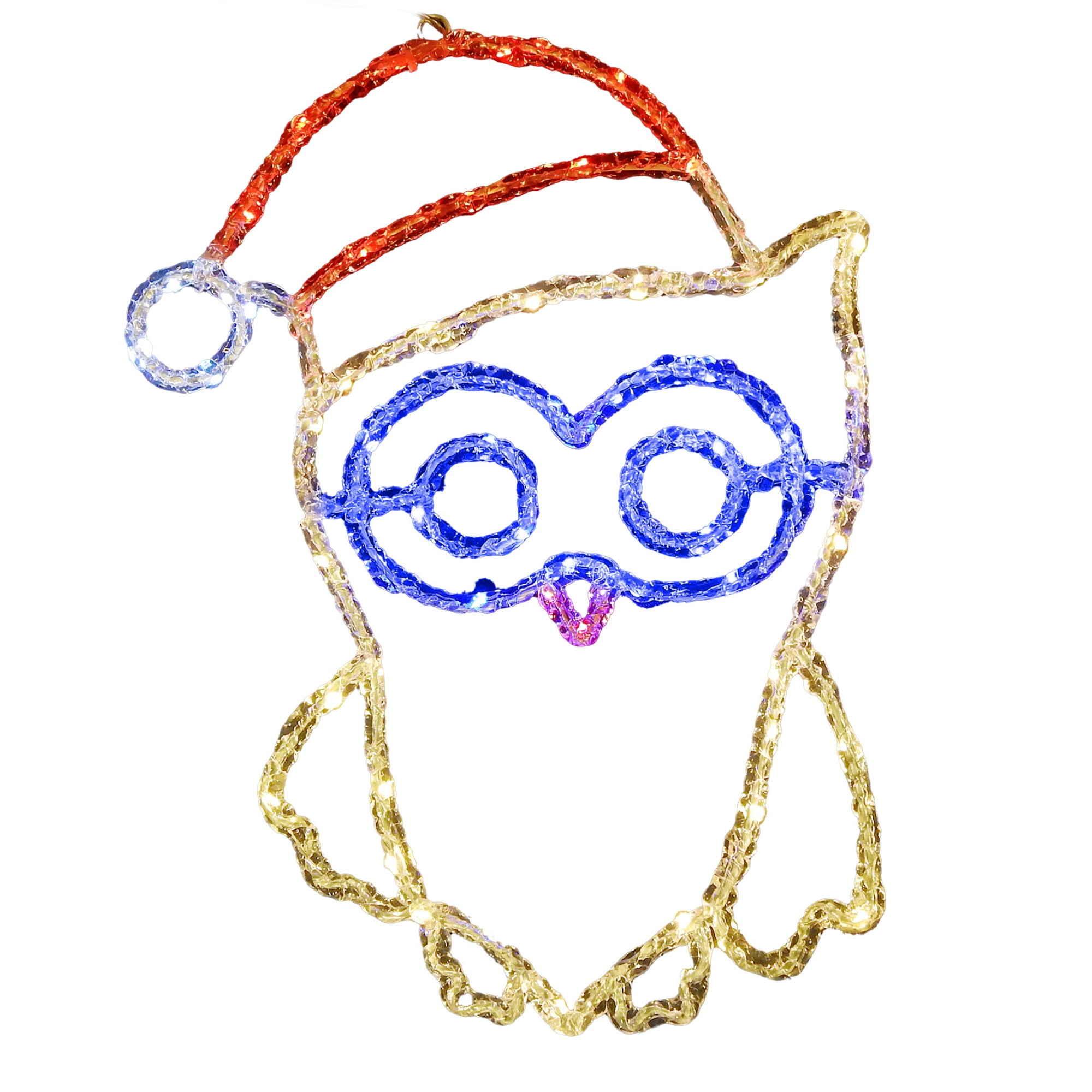 Holidynamics LED Outdoor Acrylic Ice Coated 20in Woodland Owl Christmas Display