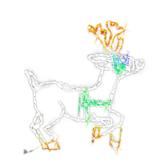 Holidynamics LED Outdoor Metal Frame 48in Reindeer Prancing Christmas Display