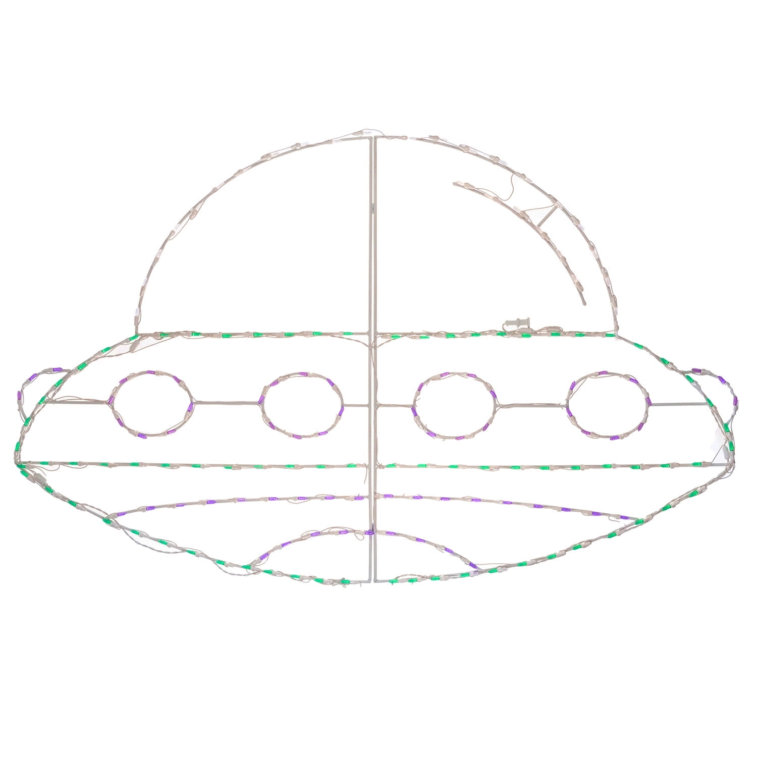 HOLIDYNAMICS LED Alien Spaceship Halloween Outdoor Metal Framed Display ...