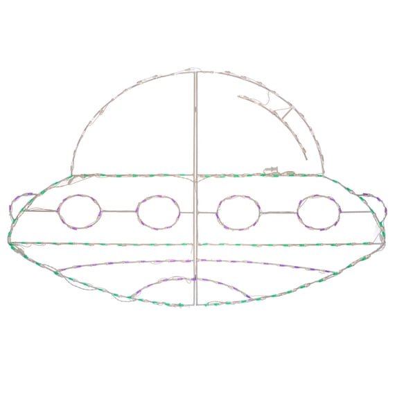 HOLIDYNAMICS LED Alien Spaceship Halloween Outdoor Metal Framed Display - 65in