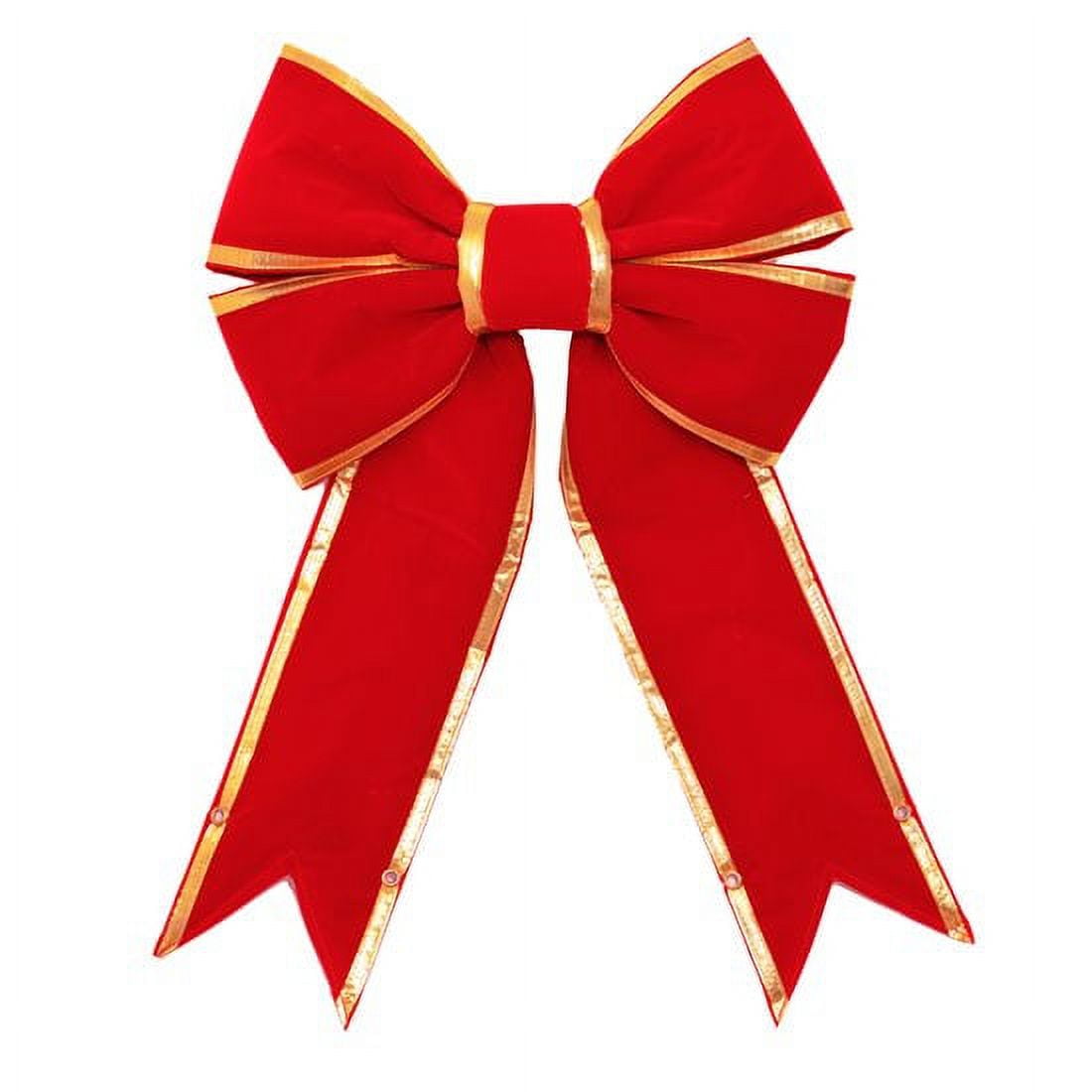 HOLIDYNAMICS Outdoor Velveteen Ribbon for Wreaths & Garlands, 18in Red Bow