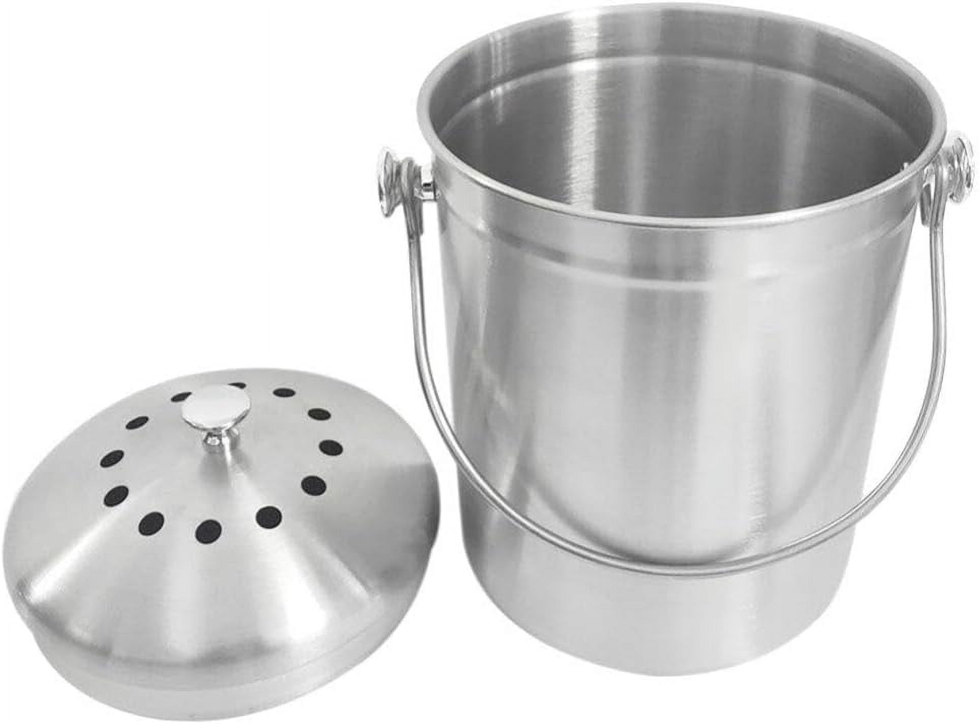 Holidyoyo Kitchen Compost Bin Countertop Compost Bin Stainless Steel Trash Can Garbage Bin