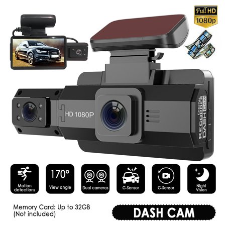 Holife 1080P Dual Lens Car DVR Dash Cam Video Recorder Wide-angle Shooting G-Sensor Front And Inside Camera