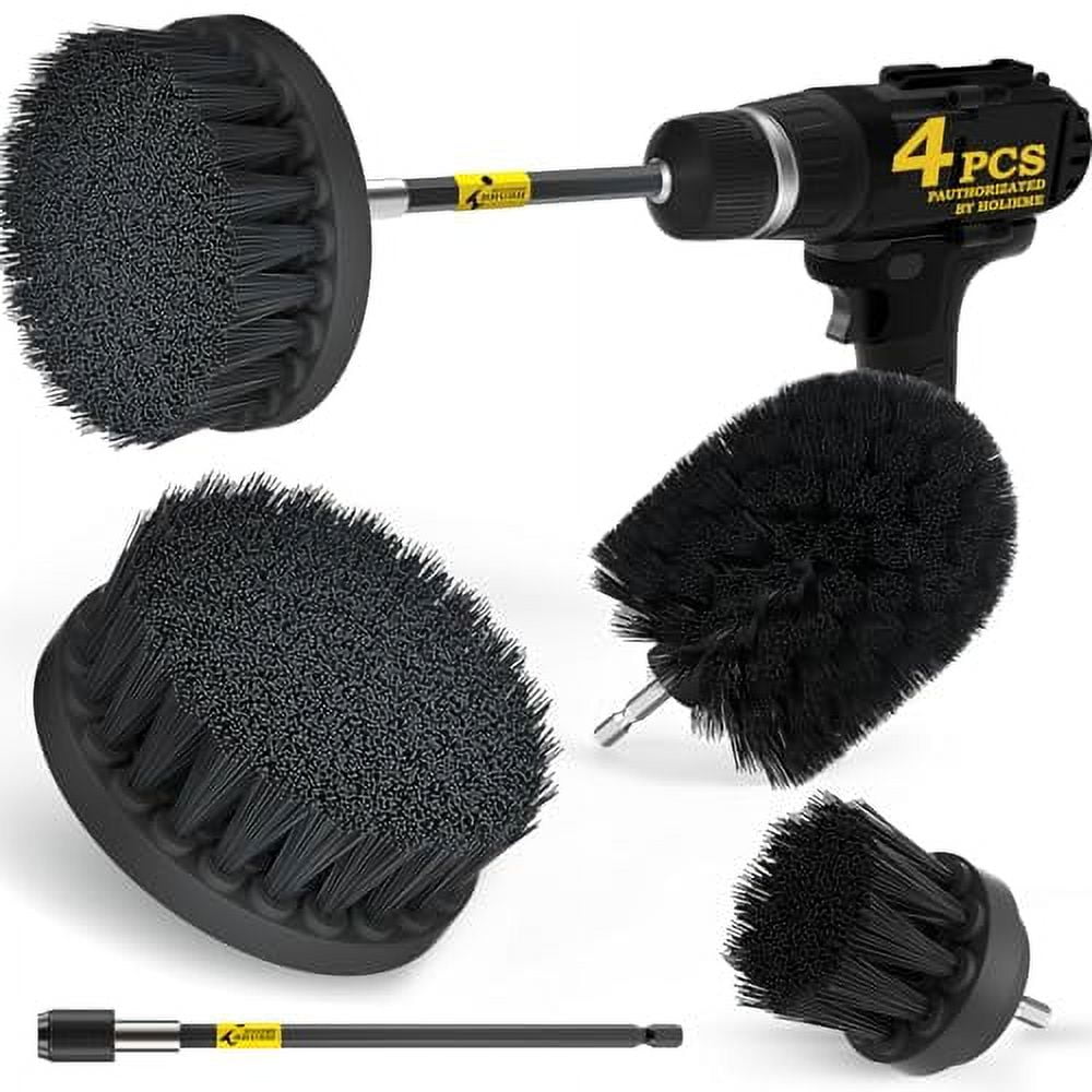 Holikme 4Pack Drill Brush Power Scrubber Cleaning Brush Extended Long Attachment Set All Purpose