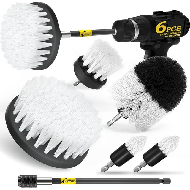 Holikme 16 Piece Drill Brush Power Scrubber Cleaning Brush Extended