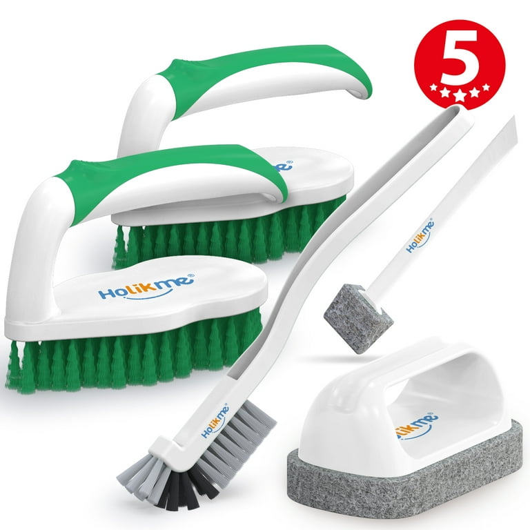 Holikme Deep Cleaning Brush Set, 5 Pack Scrub Cleaning Brush Plastic Green