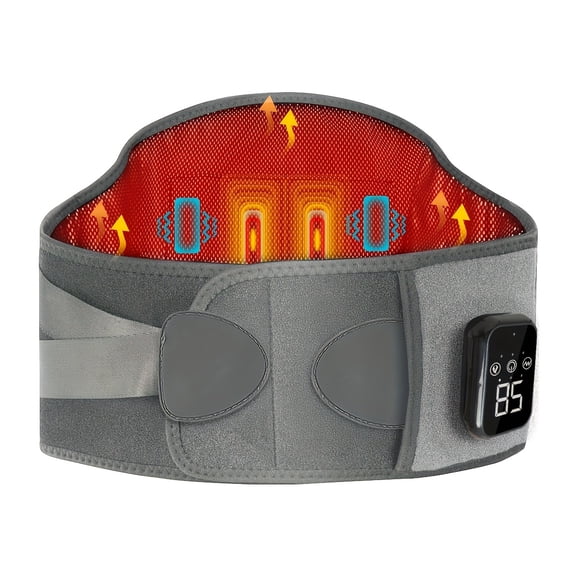 Holipet Slim Wireless Heated Waist Belt with Massage & Support – Adjustable Fit, USB/Battery Powered, 3 Modes, Digital Display – For Travel, Outdoors & Under-Clothing Use.