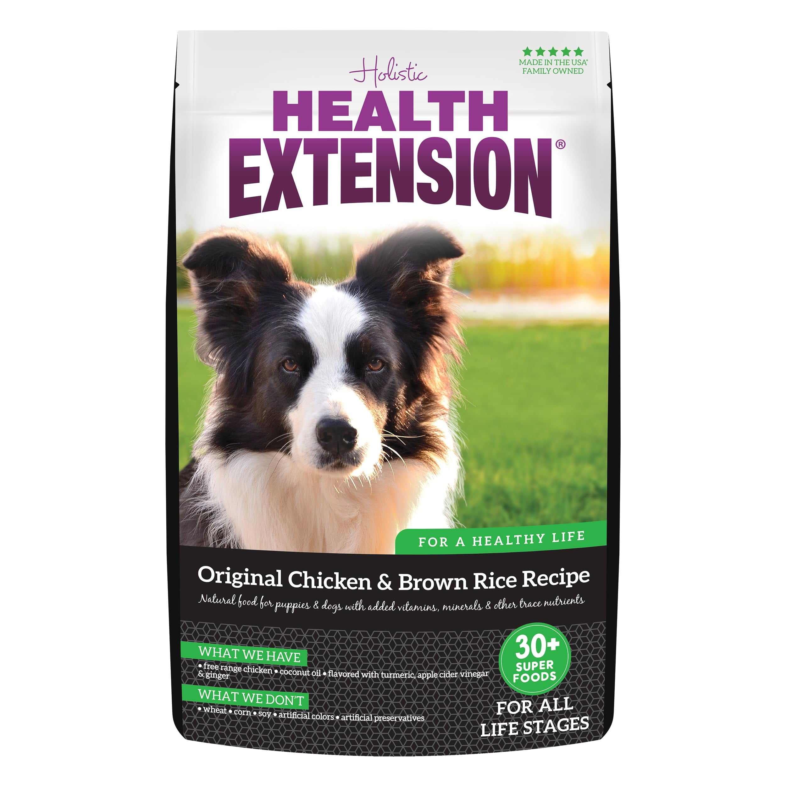 Health Extension Original Chicken Brown Rice Dry Dog Food 30 lb 13.61 kg Protein Packed Formula with Probiotics Omega 3 for Holistic Health