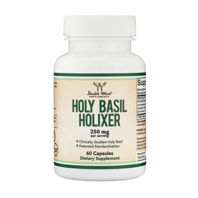 Holixer Holy Basil Extract 60 x 250 mg capsules Supports Stress