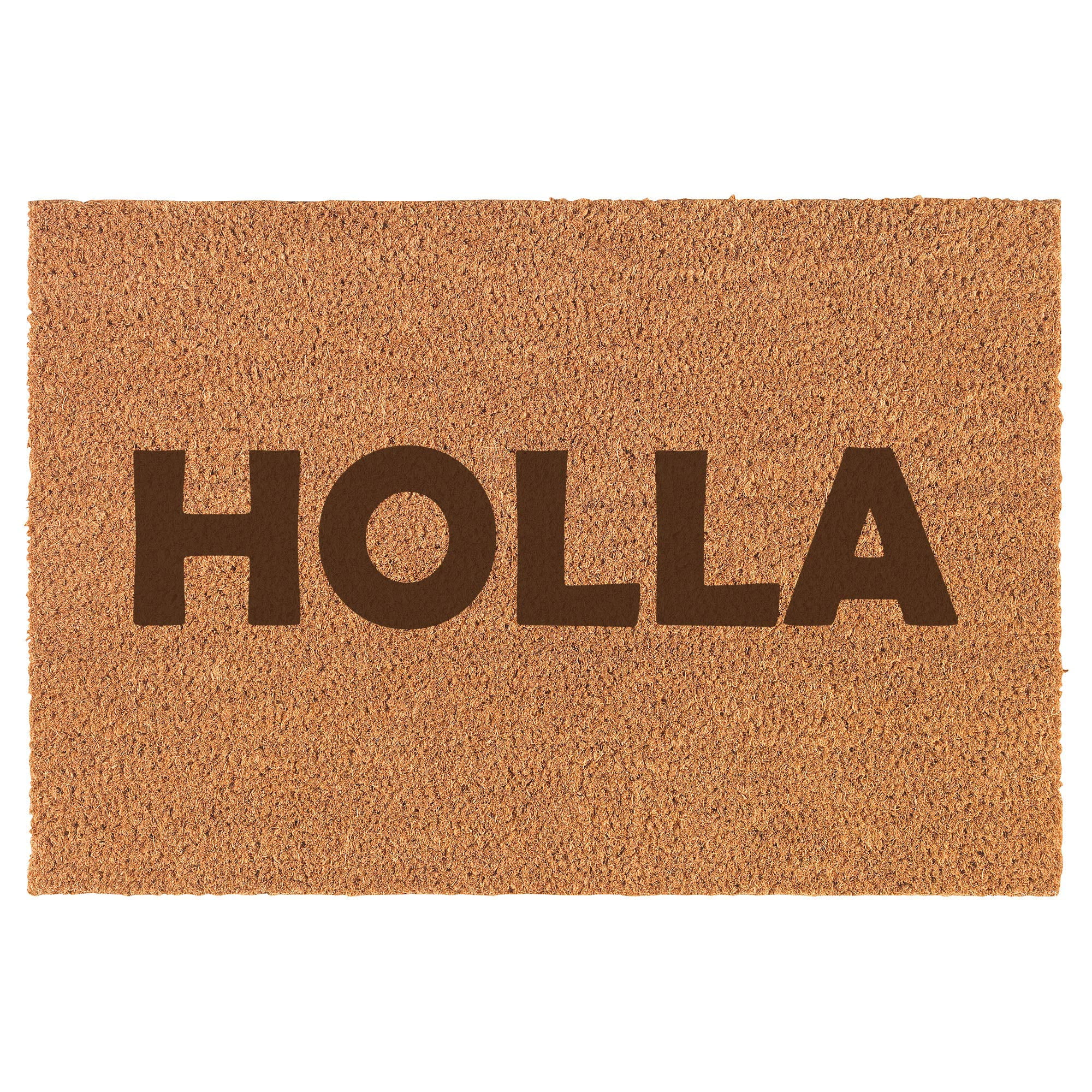 Holla Doormat Brown Natural Coir Rectangular Front Entry Non Slip Door Mat (18 in. x 30 in.)