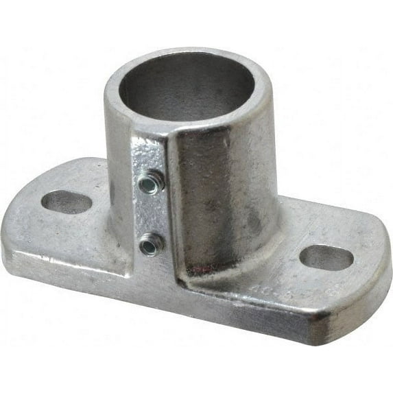 Hollaender 1-1/2" Pipe, Base Flange, Aluminum Alloy Flange Pipe Rail Fitting Bright Finish