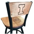 thumbnail image 1 of Holland Bar Stool  25 in. L038 - Black Wrinkle Illinois Swivel Bar Stool with Laser Engraved Back, 1 of 2