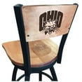 thumbnail image 1 of Holland Bar Stool  25 in. L038 - Black Wrinkle Ohio University Swivel Bar Stool with Laser Engraved Back, 1 of 2