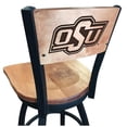 thumbnail image 1 of Holland Bar Stool  25 in. L038 - Black Wrinkle Oklahoma State Swivel Bar Stool with Laser Engraved Back, 1 of 2