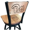 thumbnail image 1 of Holland Bar Stool  25 in. L038 - Black Wrinkle Pitt Swivel Bar Stool with Laser Engraved Back, 1 of 3