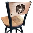 thumbnail image 1 of Holland Bar Stool  30 in. L038 - Black Wrinkle Ohio University Swivel Bar Stool with Laser Engraved Back, 1 of 2