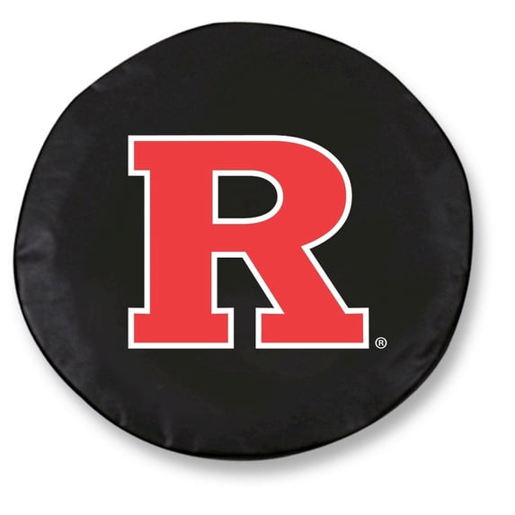 NCAA Tire Cover by Holland Bar Stool - Rutgers, Black - 31.25'' x 12''