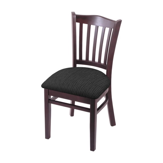 Armless Chair in Dark Cherry Finish with Graph Coal Seat