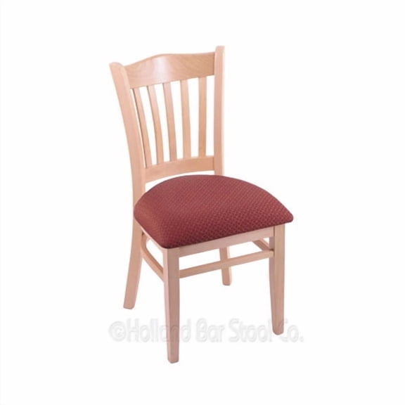 Armless Chair in Natural Finish with Graph Ruby Seat