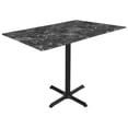 thumbnail image 1 of Indoor/Outdoor 36" Tall OD211 Black Table Base with 30" x 30" foot and 32" x 48" Indoor/Outdoor Black Marble Top by the Holland Bar Stool Co., 1 of 4