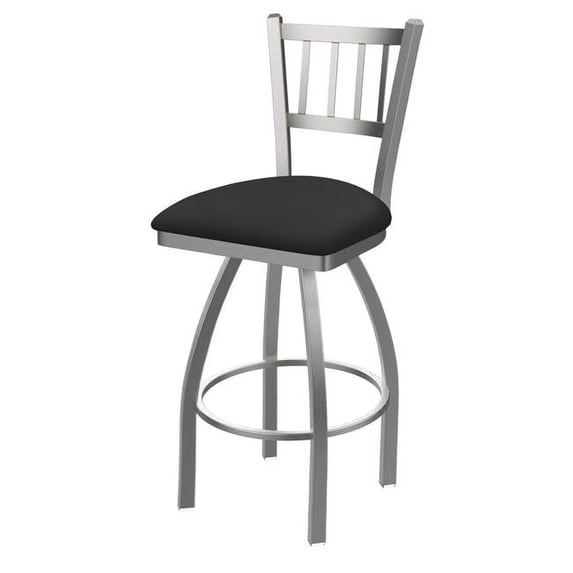 Holland Bar Stool 36 in. Contessa Swivel Outdoor Bar Stool with Breeze Graphite Seat, Stainless Steel