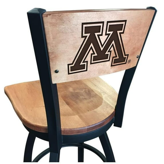 Holland Bar Stool 36 in. L038 - Black Wrinkle Minnesota Swivel Bar Stool with Laser Engraved Back