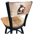 thumbnail image 1 of Holland Bar Stool  36 in. L038 - Black Wrinkle Northern Illinois Swivel Bar Stool with Laser Engraved Back, 1 of 2