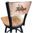 thumbnail image 1 of Holland Bar Stool  36 in. L038 - Black Wrinkle Tulsa Swivel Bar Stool with Laser Engraved Back - Black - 36in., 1 of 3