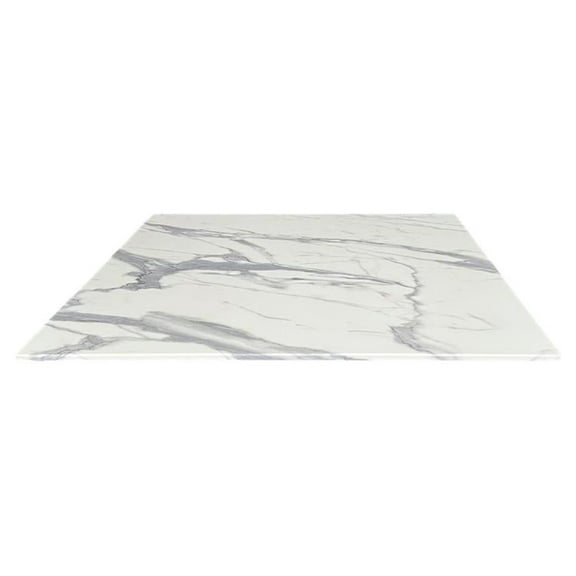 Holland Bar Stool 36" x 36" White Marble, Indoor/Outdoor All-Season EuroSlim Table Top