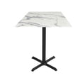 thumbnail image 1 of Indoor/Outdoor 42" Tall OD211 Black Table Base with 30" x 30" Foot and 36" x 36" Square Indoor/Outdoor White Marble Top by the Holland Bar Stool Co., 1 of 3