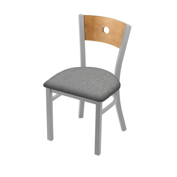 Holland Bar Stool 630 Voltaire 18" Chair with Anodized Nickel Finish, Medium Back, and Graph Alpine Seat