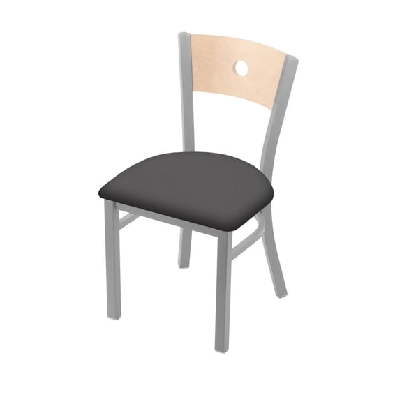 Holland Bar Stool Co Voltaire Keyhole Back Dining Chair with Faux Leather Seat