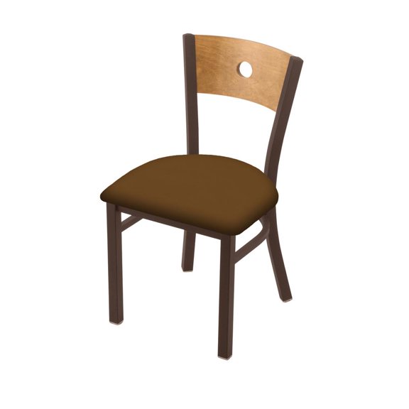 Holland Bar Stool Co Voltaire Keyhole Back Dining Chair with Faux Leather Seat