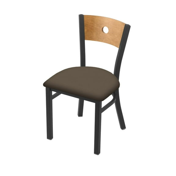 Holland Bar Stool 630 Voltaire 18" Chair with Pewter Finish, Medium Back, and Canter Earth Seat