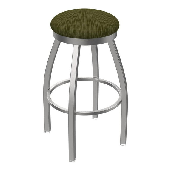 Holland Bar Stool 802 Misha Stainless Steel 25" Swivel Counter Stool with Graph Parrot Seat
