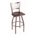 thumbnail image 1 of Holland Bar Stool 810 Contessa Stainless Steel 25" Swivel Counter Stool with Dark Cherry Maple Seat, 1 of 2