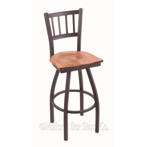Holland Bar Stool Co Contessa 25 in. Swivel Counter Stool with Wood Seat