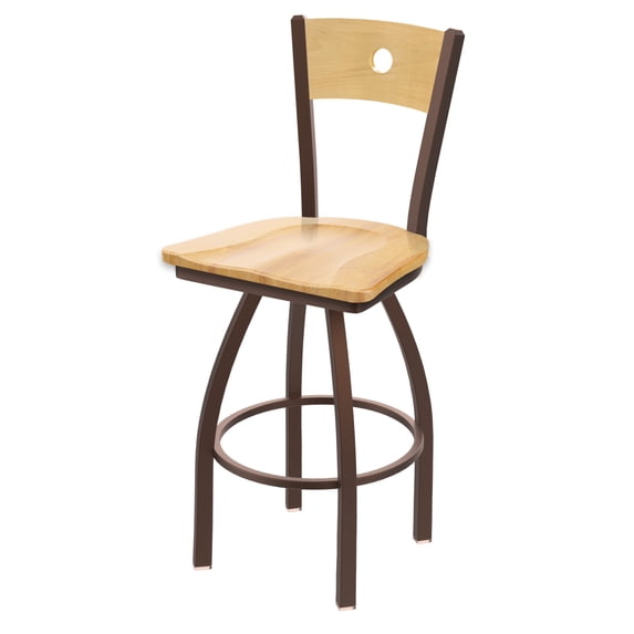 Holland Bar Stool Co Contessa 25 in. Swivel Counter Stool with Wood Seat