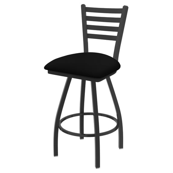 810 Contessa 30" Swivel Bar Stool with Pewter Finish and Medium Maple Seat
