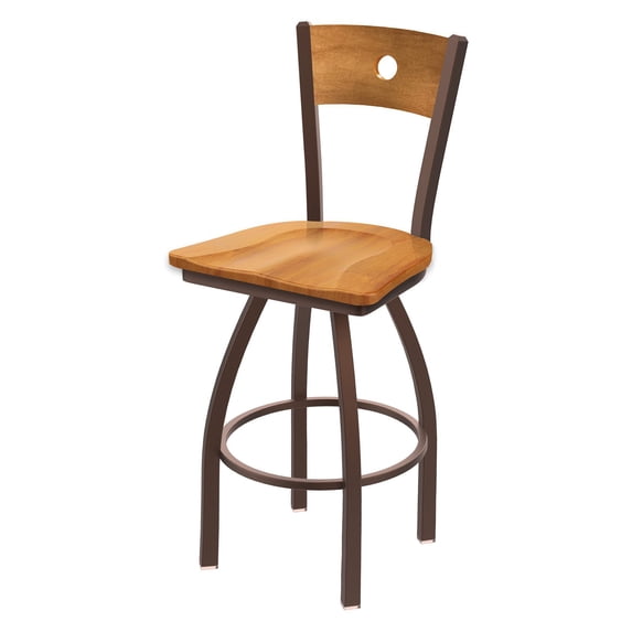 Holland Bar Stool Co Voltaire 30 in. Swivel Bar Stool with Wood Seat