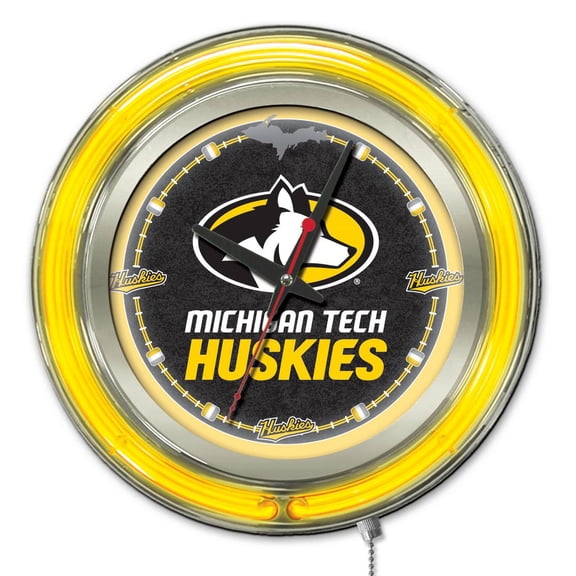 Michigan Tech University 15" Double Neon Wall Clock
